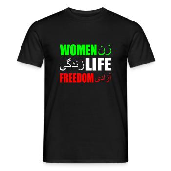 Women life freedom iran - Männer T-Shirt - Schwarz - Vorne - AI Model Male 178 light (178cm)