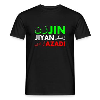 Jin jiyan azadi زن زندگی آزادی - T-shirt homme - noir - Devant - AI Model Male 178 light (178cm)