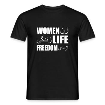 Women life freedom iran - Männer T-Shirt - Schwarz - Vorne - AI Model Male 178 light (178cm)