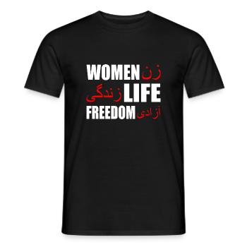 Women life freedom - T-shirt homme - noir - Devant - AI Model Male 178 light (178cm)