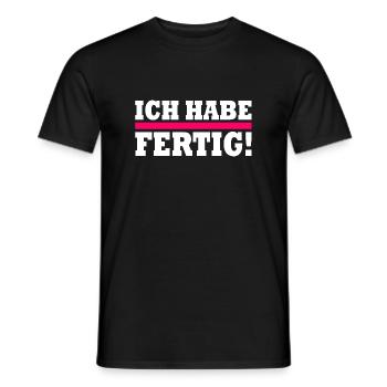 Ich habe fertig - Männer T-Shirt - Schwarz - Vorne - AI Model Male 178 light (178cm)