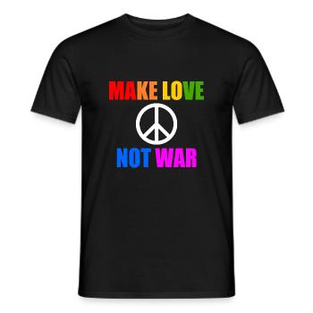 Make love not war - Men's T-Shirt - black - Front - AI Model Male 178 light (178cm)