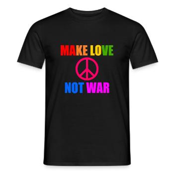 Make love not war - Men's T-Shirt - black - Front - AI Model Male 178 light (178cm)