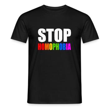 Stop homophobia - Männer T-Shirt - Schwarz - Vorne - AI Model Male 178 light (178cm)