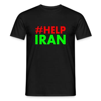 Help iran - Männer T-Shirt - Schwarz - Vorne - AI Model Male 178 light (178cm)
