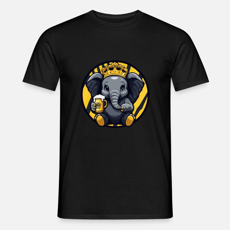Elefant Bier - Männer T-Shirt - Schwarz