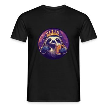Sloth Beer - Men's T-Shirt - black - Front - AI Model Male 178 light (178cm)