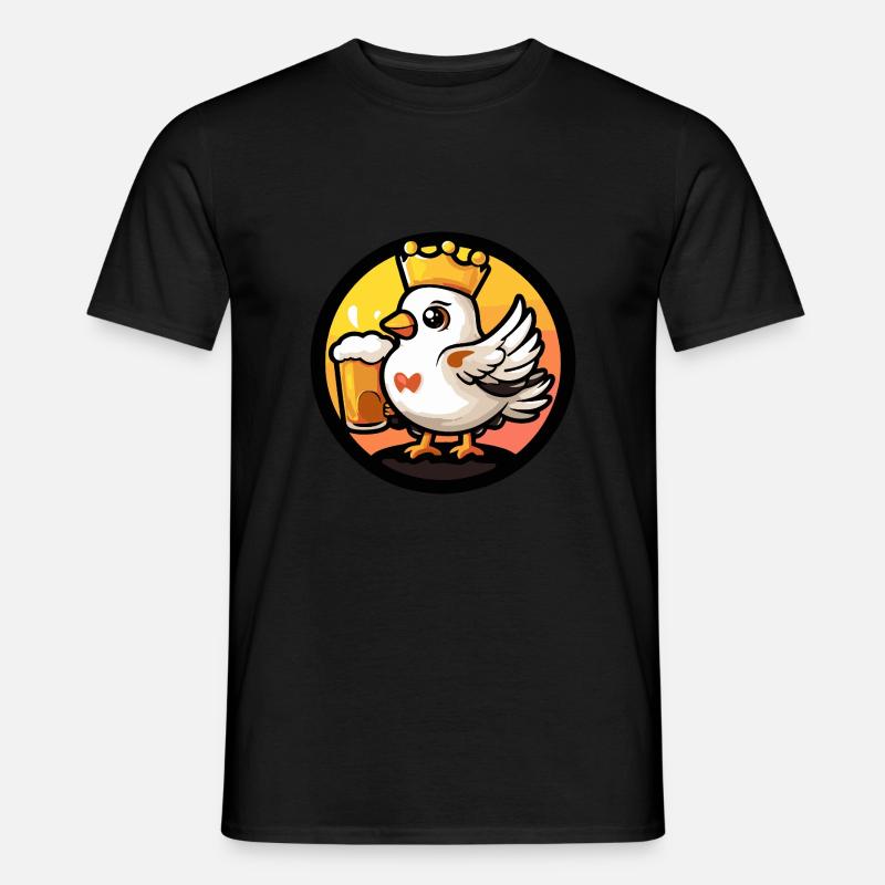 Taube Vogel Bier - Männer T-Shirt - Schwarz