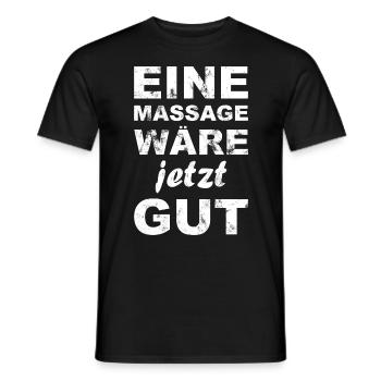 Massage wäre gut - Retro - Männer T-Shirt - Schwarz - Vorne - AI Model Male 178 light (178cm)