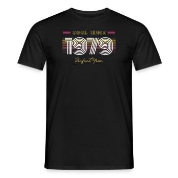 Birthday Cool since 1979 - Men's T-Shirt - black - Front - AI Model Male 178 light (178cm)