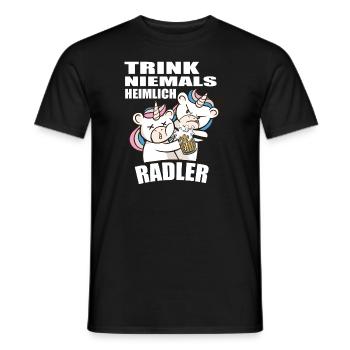 Einhorn saufen Trink niemals heimlich Radler - Männer T-Shirt - Schwarz - Vorne - AI Model Male 178 light (178cm)