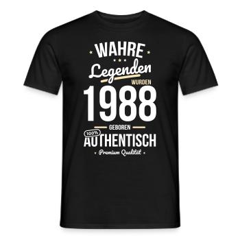 35. Geburtstag - Legenden wurden 1988 - Männer T-Shirt - Schwarz - Vorne - AI Model Male 178 light (178cm)