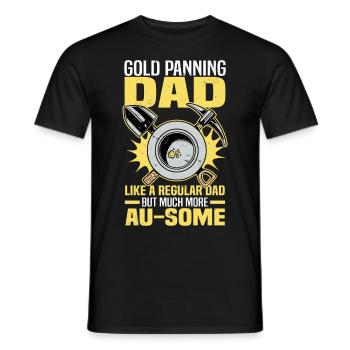 Dictons d’orpaillage | Dons d’or miniers d’or - T-shirt homme - noir - Devant - AI Model Male 178 light (178cm)