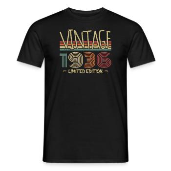 Jahrgang 1936 Retro 1936 Jubiläumsgeschenk - Männer T-Shirt - Schwarz - Vorne - AI Model Male 178 light (178cm)