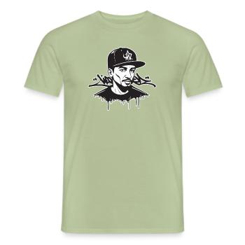 Graffiti im New Yorker Stil - Männer T-Shirt - Sage - Vorne - AI Model Male 178 light (178cm)