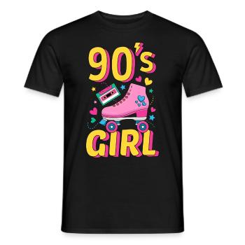 90's girl / 90er Jahre retro design - Männer T-Shirt - Schwarz - Vorne - AI Model Male 178 light (178cm)