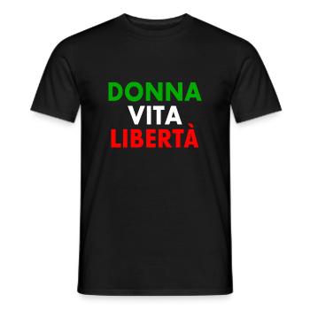 LIBERTÉ DE VIE DE LA FEMME - T-shirt homme - noir - Devant - AI Model Male 178 light (178cm)