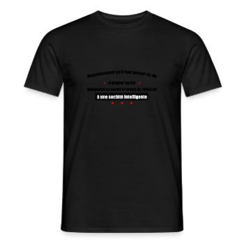 heureusement qu'il faut passer sa vie à gagner - T-shirt homme - noir - Devant - AI Model Male 178 light (178cm)