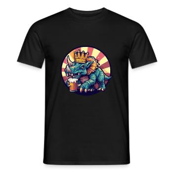 Dinosaur triceratops beer - Men's T-Shirt - black - Front - AI Model Male 178 light (178cm)