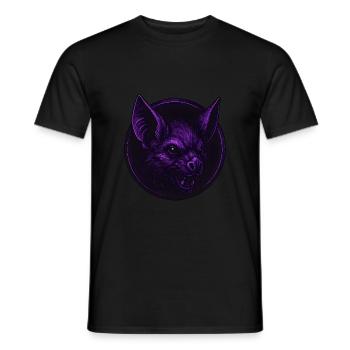 Mystic Bat – Purple Animal Mascot - Men's T-Shirt - black - Front - AI Model Male 178 light (178cm)