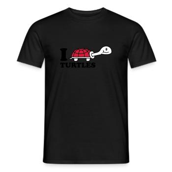 I Love Turtles - Men's T-Shirt - black - Front - AI Model Male 178 light (178cm)