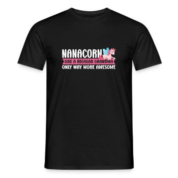 Oma Einhorn Nana Flamingo Oma Geschenk - Männer T-Shirt - Schwarz - Vorne - AI Model Male 178 light (178cm)