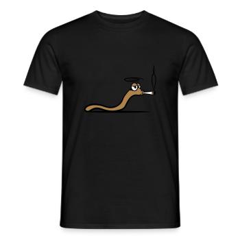 Worm smoke joint - Men's T-Shirt - black - Front - AI Model Male 178 light (178cm)