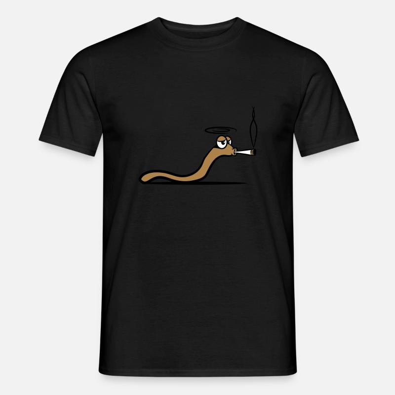 Worm smoke joint - Men's T-shirt - black