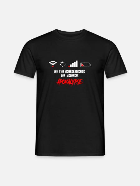 Apokalypse - WLAN - Internet - Akku aus - Männer T-Shirt - Schwarz