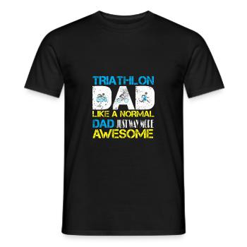 Triathlon Papa genau wie ein normaler Papa genau so - Männer T-Shirt - Schwarz - Vorne - AI Model Male 178 light (178cm)