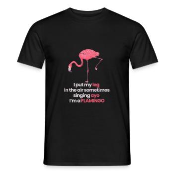 Drôle Ayo je suis un Flamingo - T-shirt homme - noir - Devant - AI Model Male 178 light (178cm)