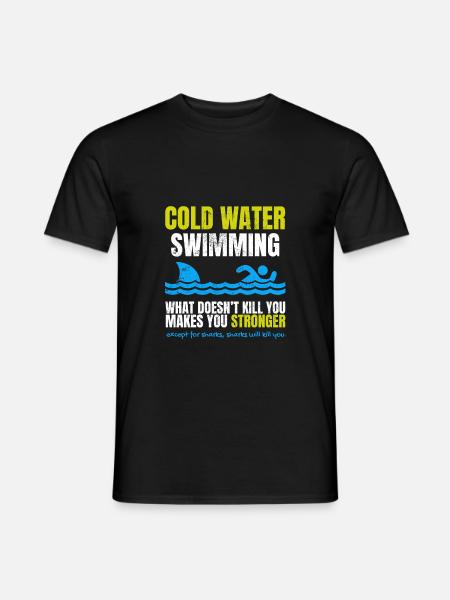 Funny Cold Water Swimming Shark - Men's T-Shirt - black