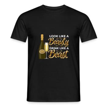 Prosecco Look Like A Beauty Drink Like A Beast - Men's T-Shirt - black - Front - AI Model Male 178 light (178cm)