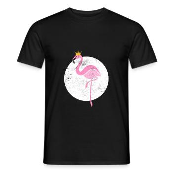 Flamingo Princess Crown Illustration - Men's T-Shirt - black - Front - AI Model Male 178 light (178cm)