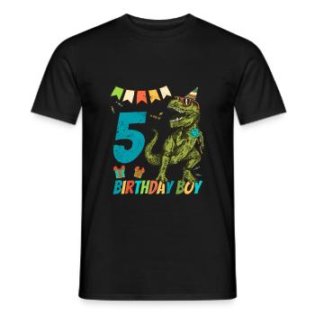 5 ans fête d'anniversaire pour enfants - T-shirt homme - noir - Devant - AI Model Male 178 light (178cm)
