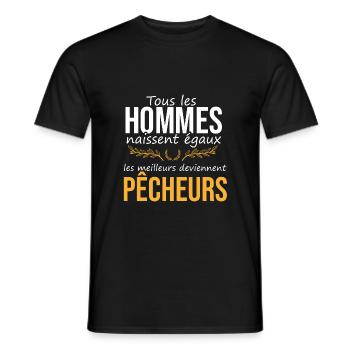 Les meilleurs deviennent pêcheurs - T-shirt homme - noir - Devant - AI Model Male 178 light (178cm)