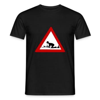 Attention Vomi fête des pères Alcool - T-shirt homme - noir - Devant - AI Model Male 178 light (178cm)