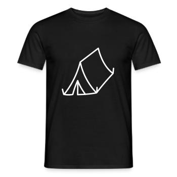 Zelt - Männer T-Shirt - Schwarz - Vorne - AI Model Male 178 light (178cm)