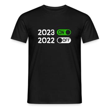 Frohes Neues Jahr 2023 Neues Jahr 2022 Aus 2023 am - Männer T-Shirt - Schwarz - Vorne - AI Model Male 178 light (178cm)