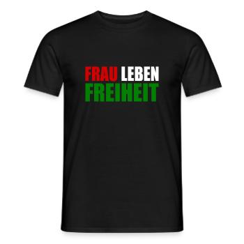 Frau leben freiheit - Männer T-Shirt - Schwarz - Vorne - AI Model Male 178 light (178cm)