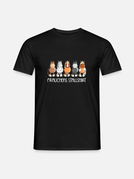 Frauchens Stallshirt Pferde Sprüche Geschenk - Männer T-Shirt - Schwarz