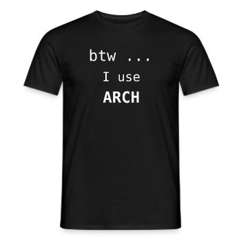 I use Arch - Männer T-Shirt - Schwarz - Vorne - AI Model Male 178 light (178cm)