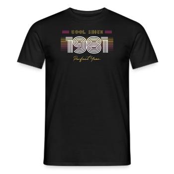 Birthday Cool since 1981 - Men's T-Shirt - black - Front - AI Model Male 178 light (178cm)