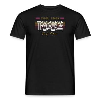 Birthday Cool since 1982 - Men's T-Shirt - black - Front - AI Model Male 178 light (178cm)