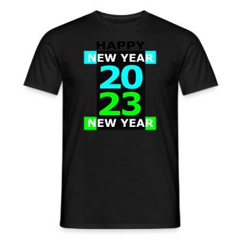Bonne année 2023 (2) - T-shirt homme - noir - Devant - AI Model Male 178 light (178cm)