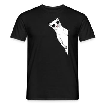 Cool ferret with sunglasses Cute ferret - Men's T-Shirt - black - Front - AI Model Male 178 light (178cm)