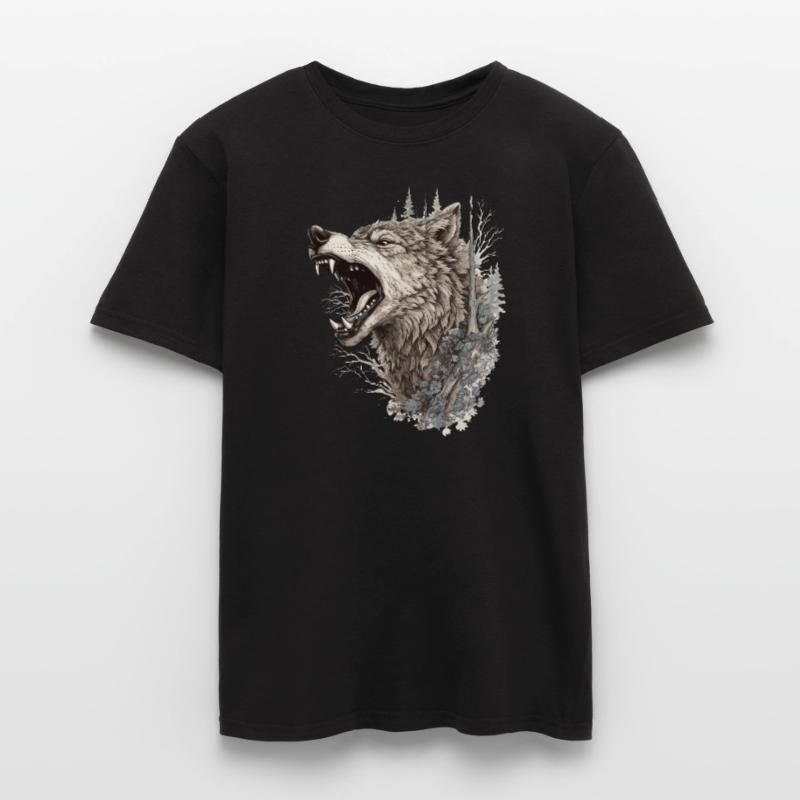 Wolf Wolf Head Scratch Marks Claws Wild Forest Hunter Men’s T-shirt