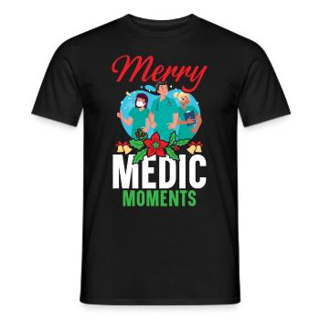Merry Medic Moments Krankenschwester Weihnachten - Männer T-Shirt - Schwarz - Vorne - AI Model Male 178 light (178cm)