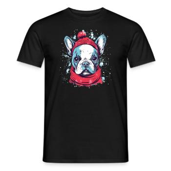 Noël du bouledogue français - T-shirt homme - noir - Devant - AI Model Male 178 light (178cm)