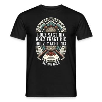 Holz Holzfäller Forstwirtschaft Geschenk - Männer T-Shirt - Schwarz - Vorne - AI Model Male 178 light (178cm)